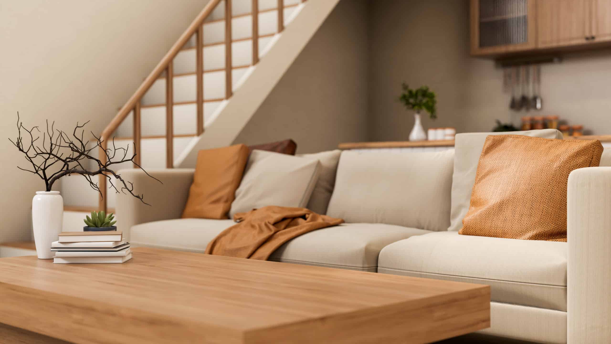 καναπές που δεν ακουμπάει στον τοίχο